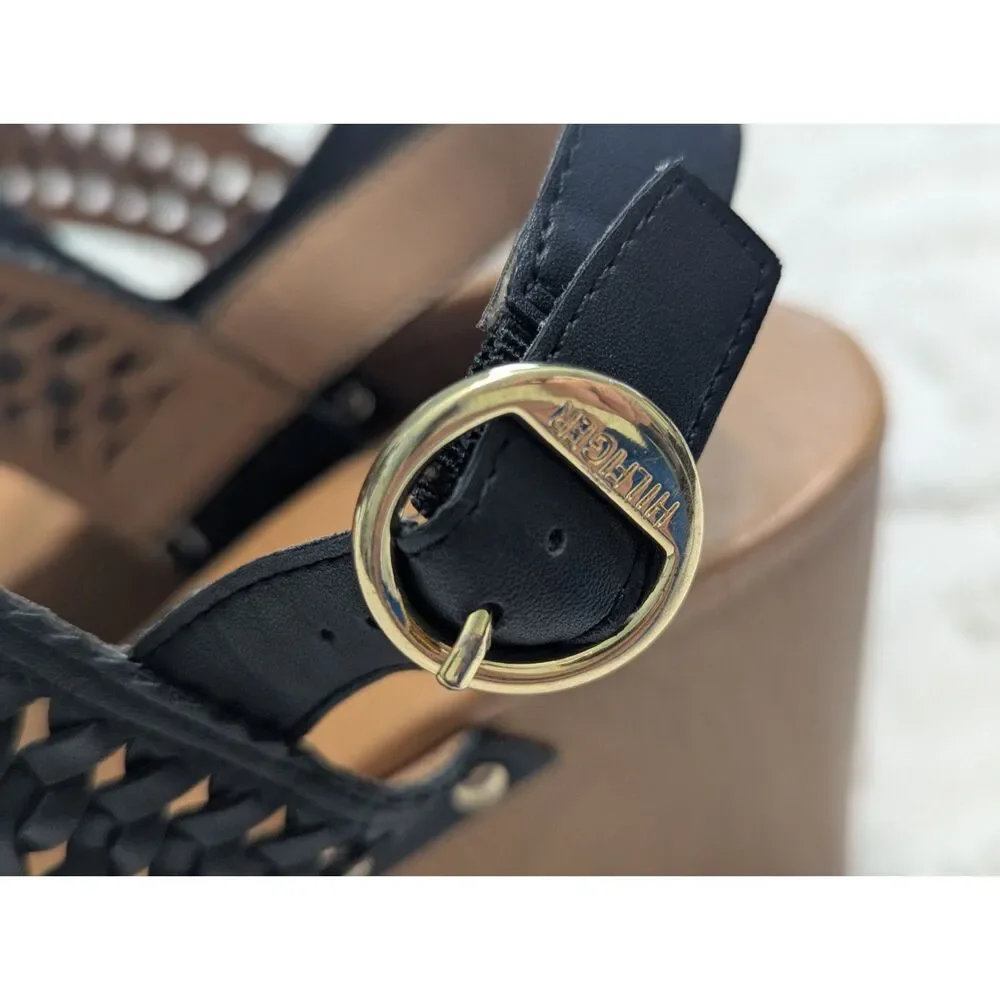 🖤 Tommy Hilfiger Rubena 2 Wedge Platform Sandals – Black – Size 8.5M